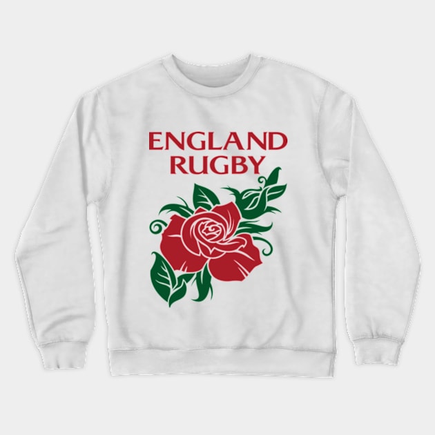 England Rugby Team English Rose Emblem Crewneck Sweatshirt by CGD